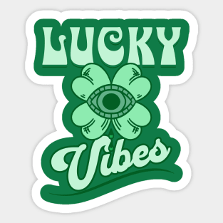 St. Patrick's Day Retro Lucky Vibes Sticker